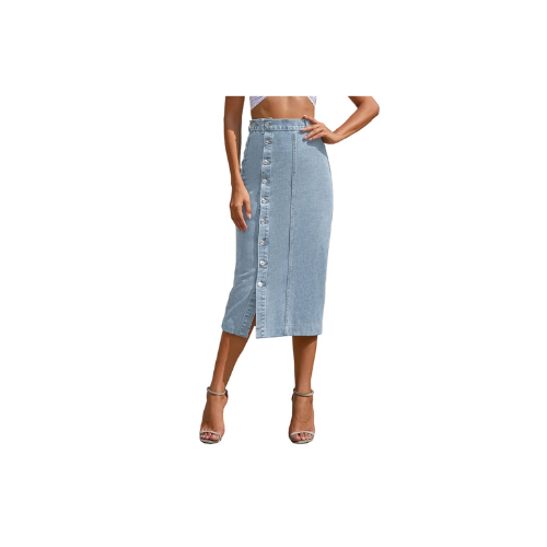 Benuynffy Sexy Streetwear Button Women Skirt – High Waist Denim Elegance