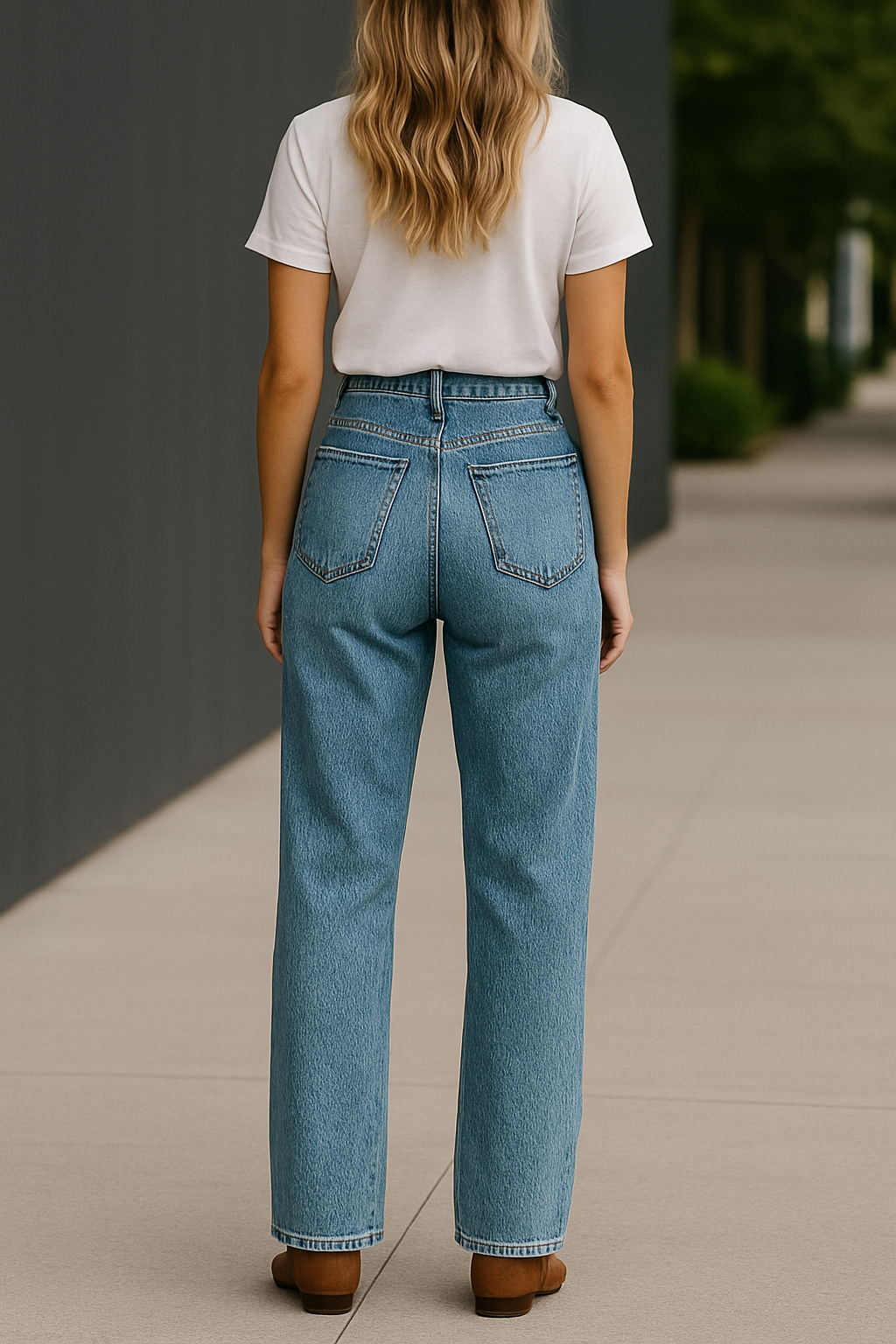 New 2025 Women's Fashionable High Waist Wide Leg Jeans – Casual Washed Denim, Elastic and Comfortable Fit