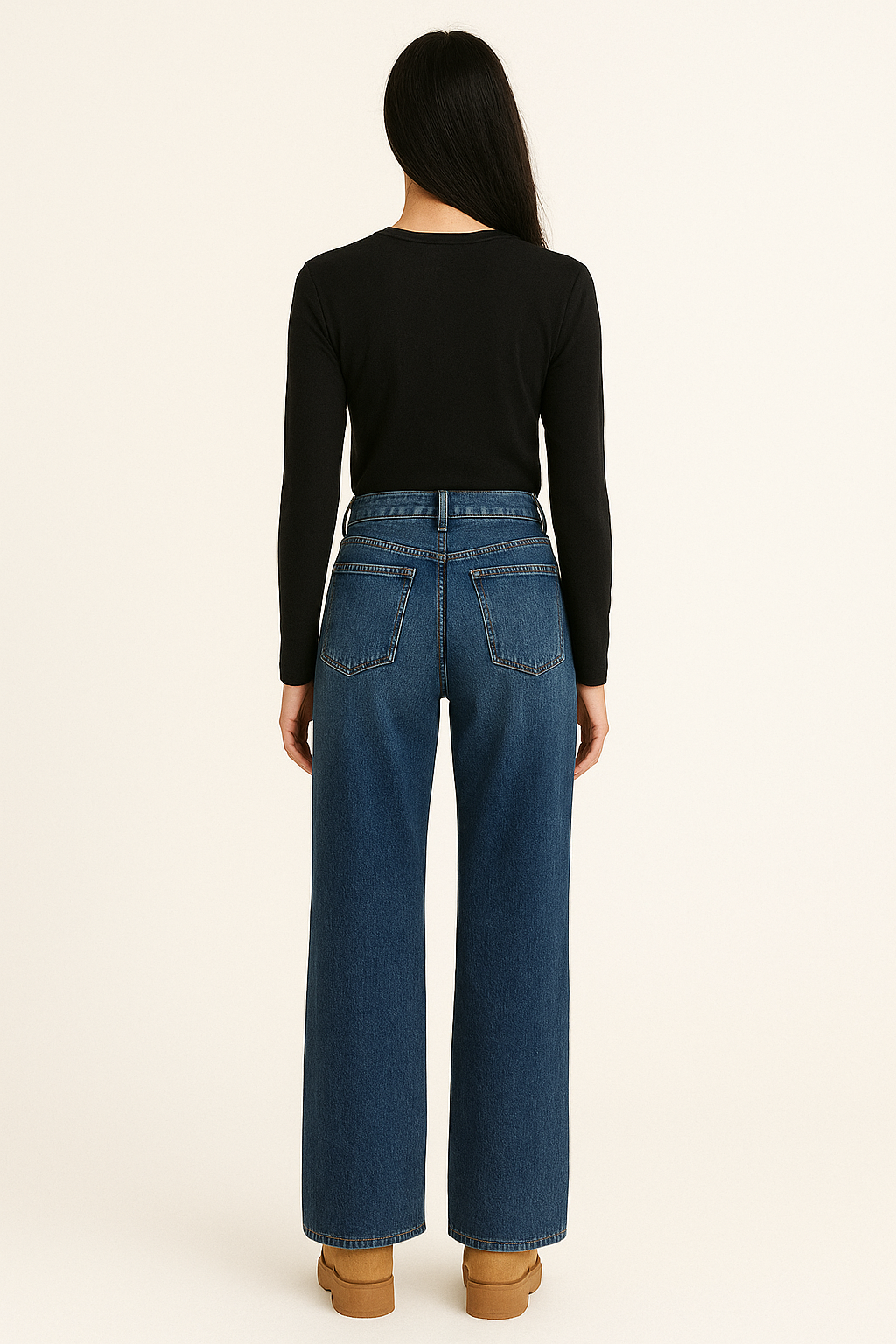 Winter Thickened Women’s Mink Velvet Jeans – Warm Soft Fleece Lined High Waist Loose Straight Pants for Women