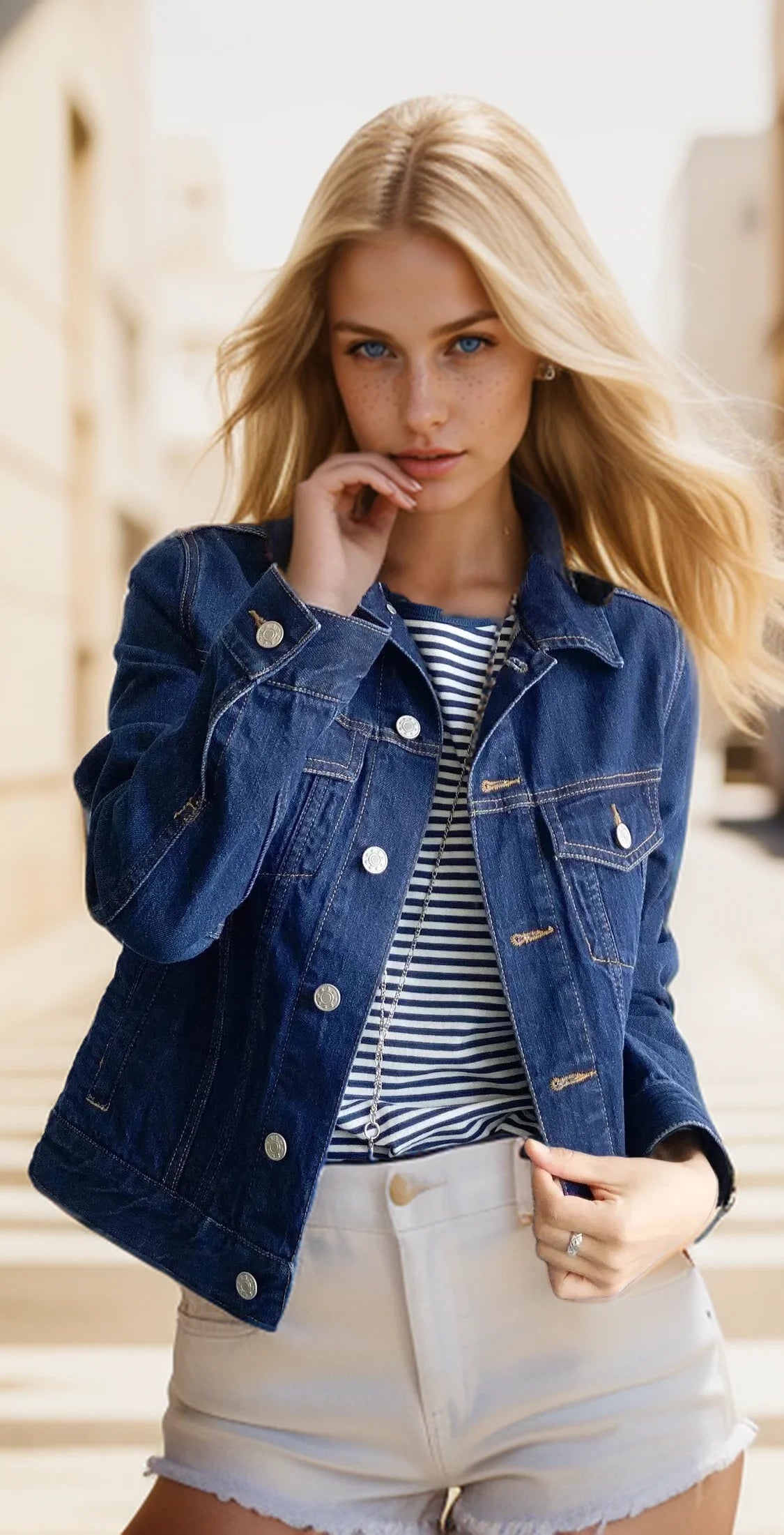 New Spring Summer Women Casual Button Front Denim Jacket – Korean Style Slim Fit