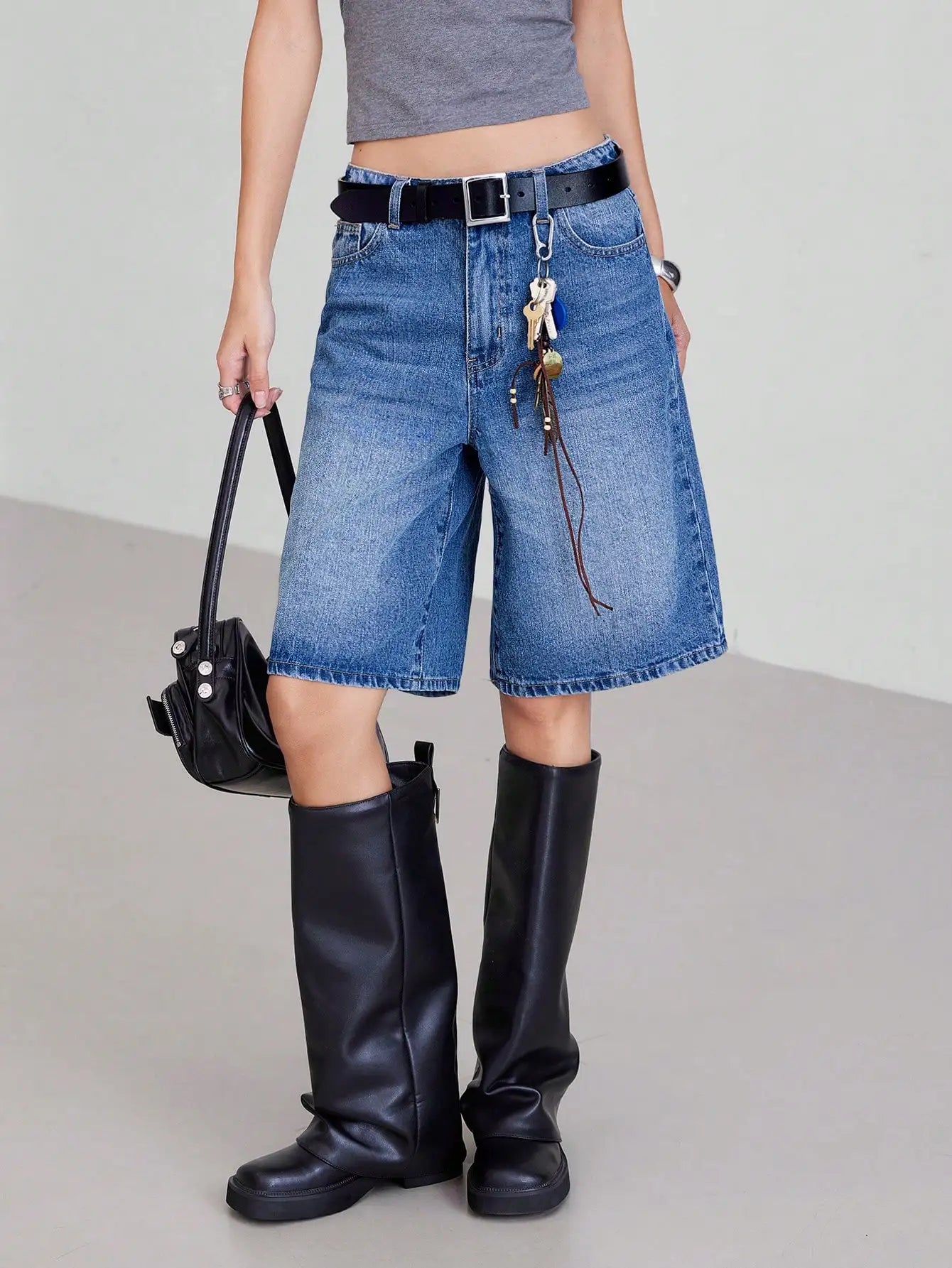 American Retro Style Five-Piece Denim Shorts for Women – Summer Spring 2025 Collection