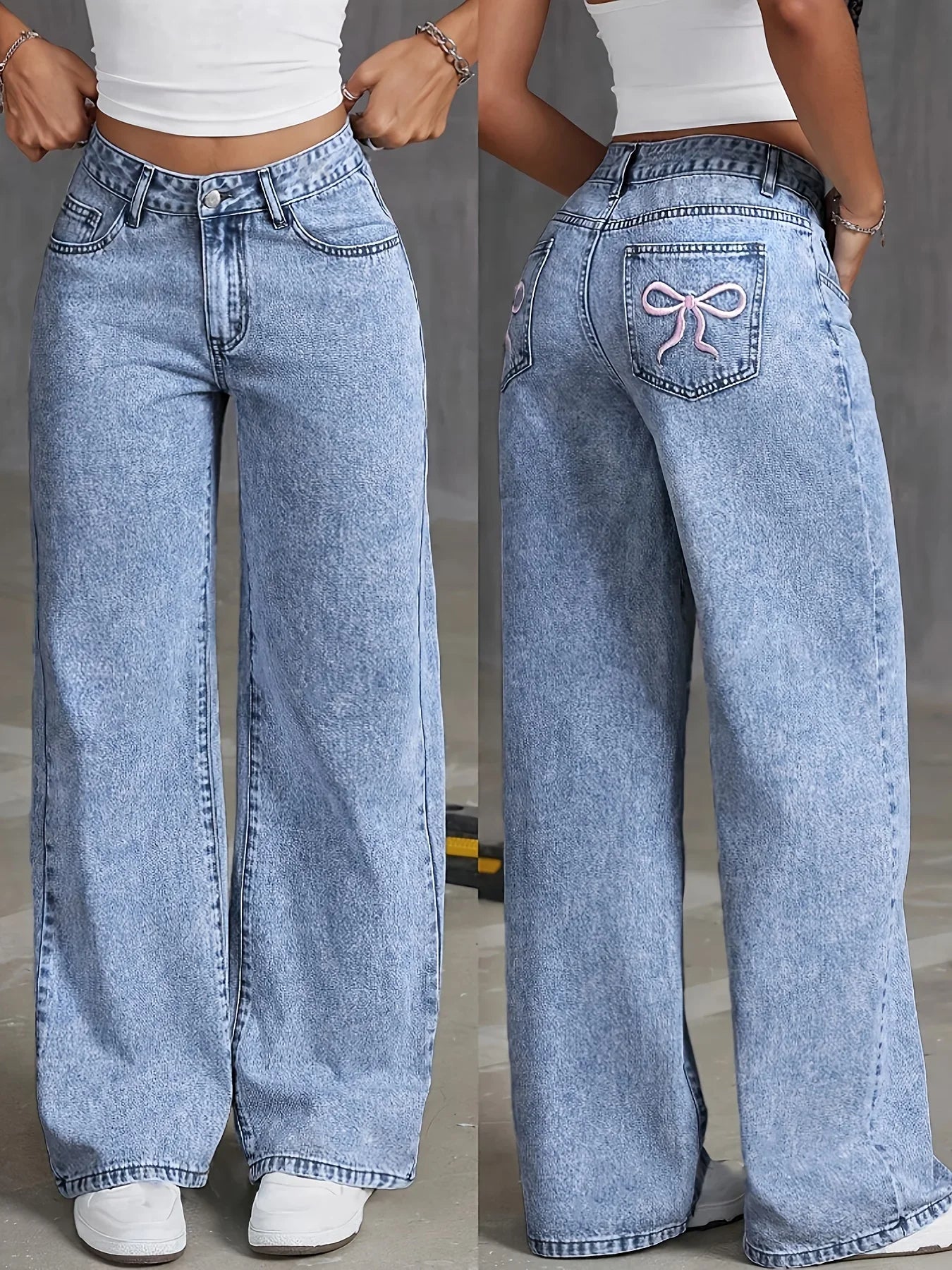 Wide Leg Jeans with Back Tie — A Feminine and Modern Touch for Your Look  —  vivasleek
