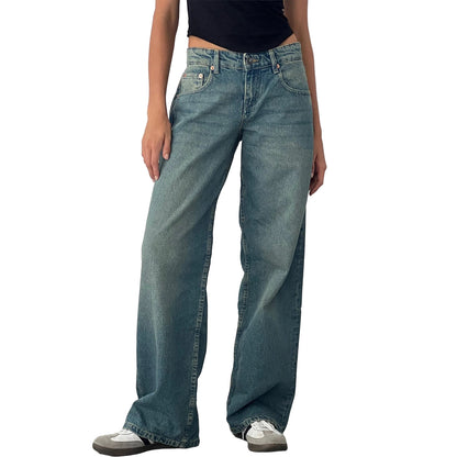 Viva Sleek High Waist Wide-Leg Boyfriend Jeans – Casual Y2K Street Style Denim