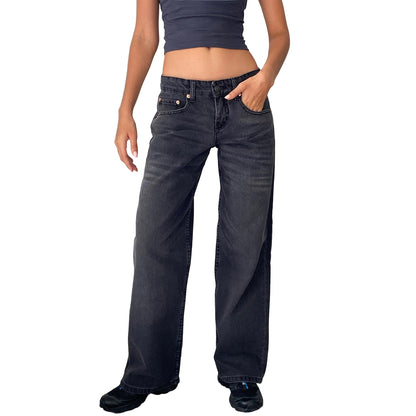 Viva Sleek High Waist Wide-Leg Boyfriend Jeans – Casual Y2K Street Style Denim