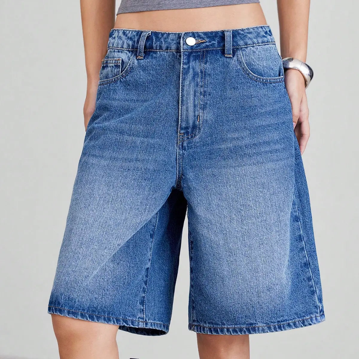 American Retro Style Five-Piece Denim Shorts for Women – Summer Spring 2025 Collection
