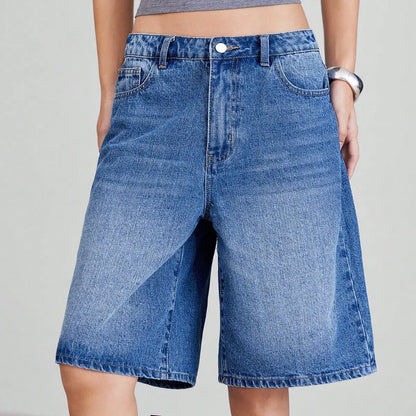 American Retro Style Five-Piece Denim Shorts for Women – Summer Spring 2025 Collection