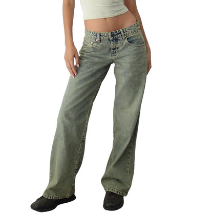Viva Sleek High Waist Wide-Leg Boyfriend Jeans – Casual Y2K Street Style Denim