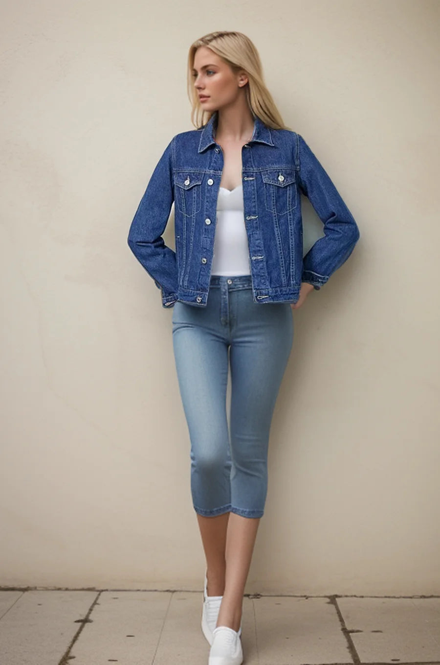 New Spring Summer Women Casual Button Front Denim Jacket – Korean Style Slim Fit