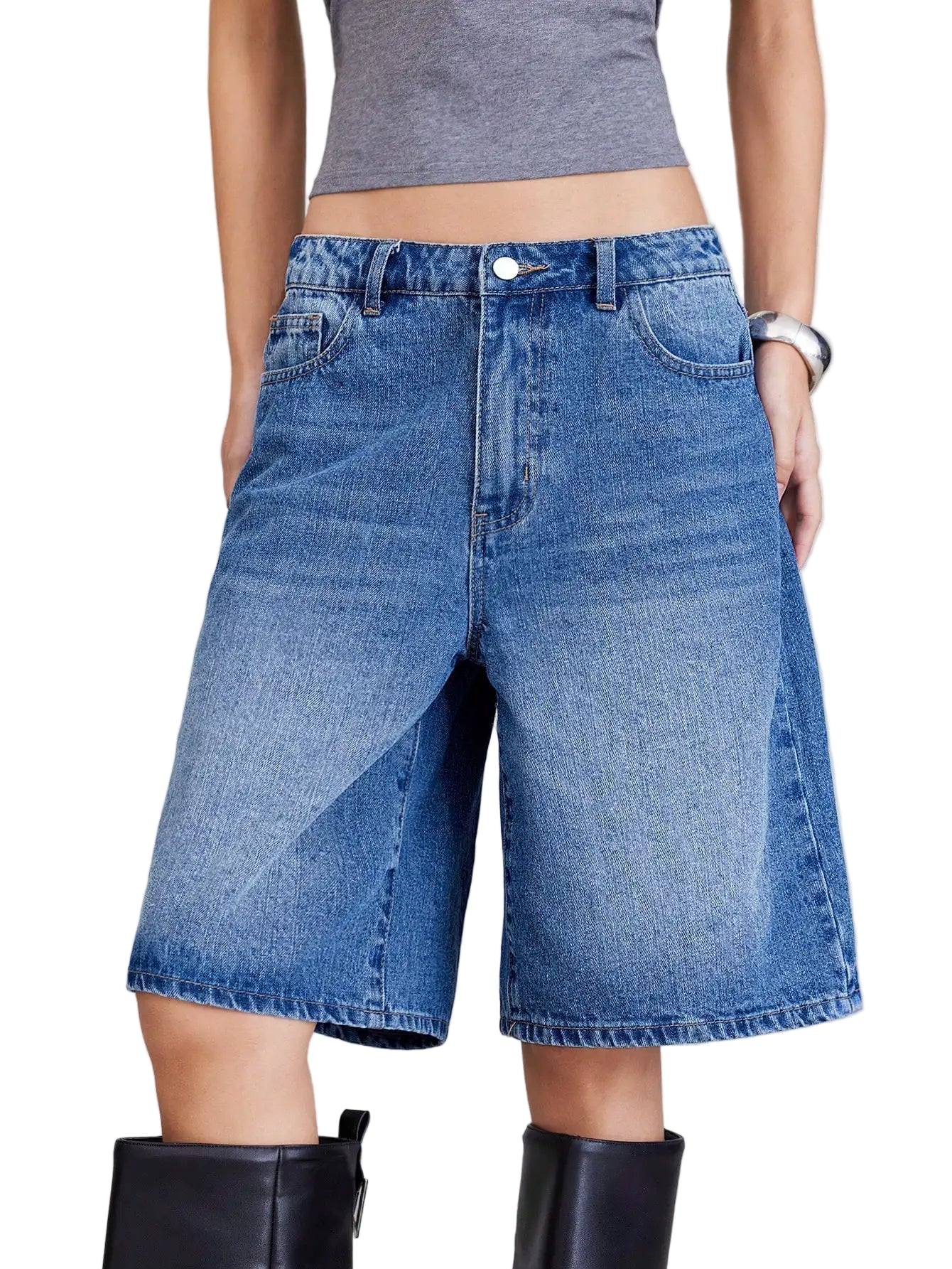 American Retro Style Five-Piece Denim Shorts for Women – Summer Spring 2025 Collection