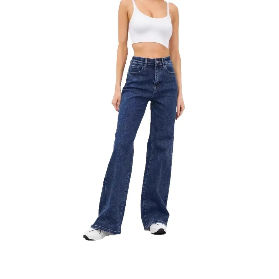 High Waist Wide Leg American Style Summer Casual Women's Jeans – Floor Length Design