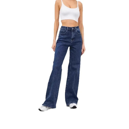 High Waist Wide Leg American Style Summer Casual Women's Jeans – Floor Length Design