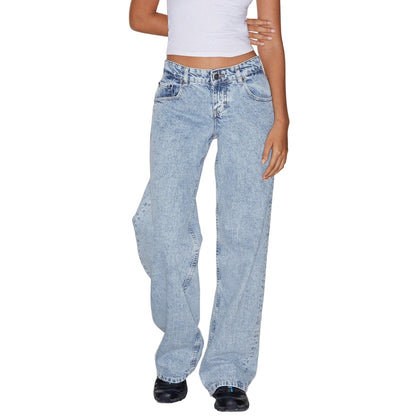 Viva Sleek High Waist Wide-Leg Boyfriend Jeans – Casual Y2K Street Style Denim